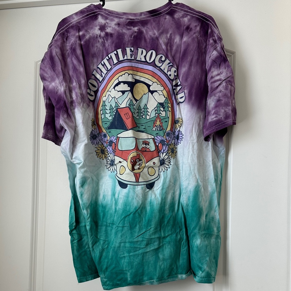 Buc-ee’s Tie-Dye T-Shirt Purple/Teal – Size 2XL